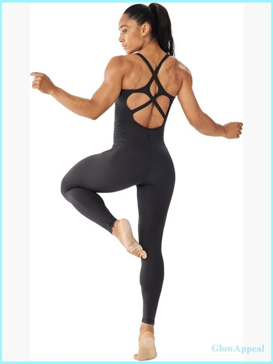 Pants - Sleeveless Backless Bodysuit Jumpsuit Yoga Romper Dance Unitard Workout Bodycon